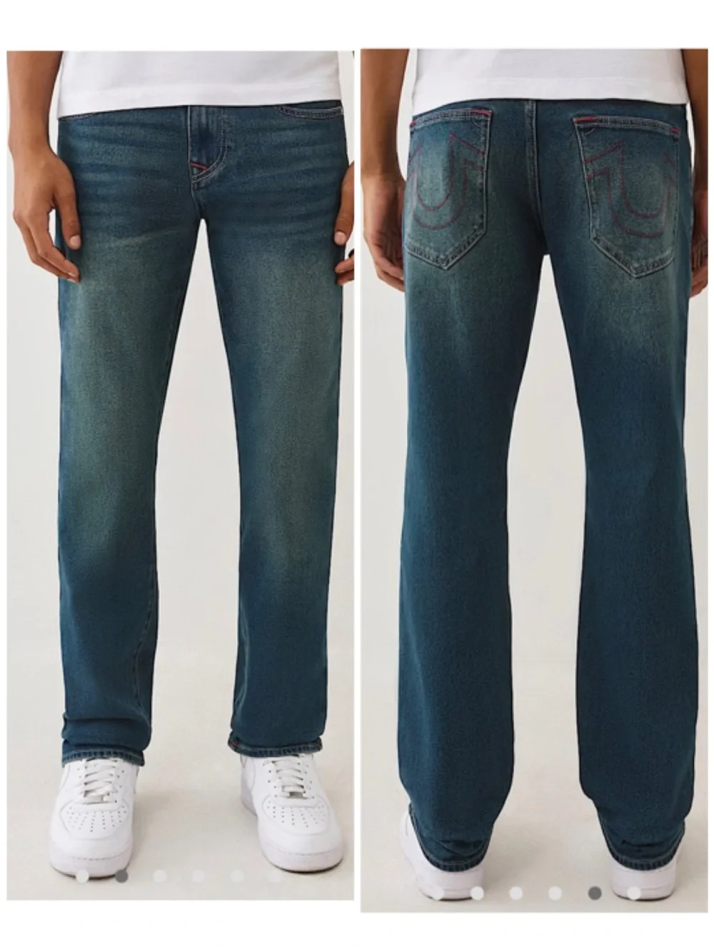 NWT Men’s True Religion 36x34 Ricky Straight Leg Jeans Toasted Cinnamon Wash